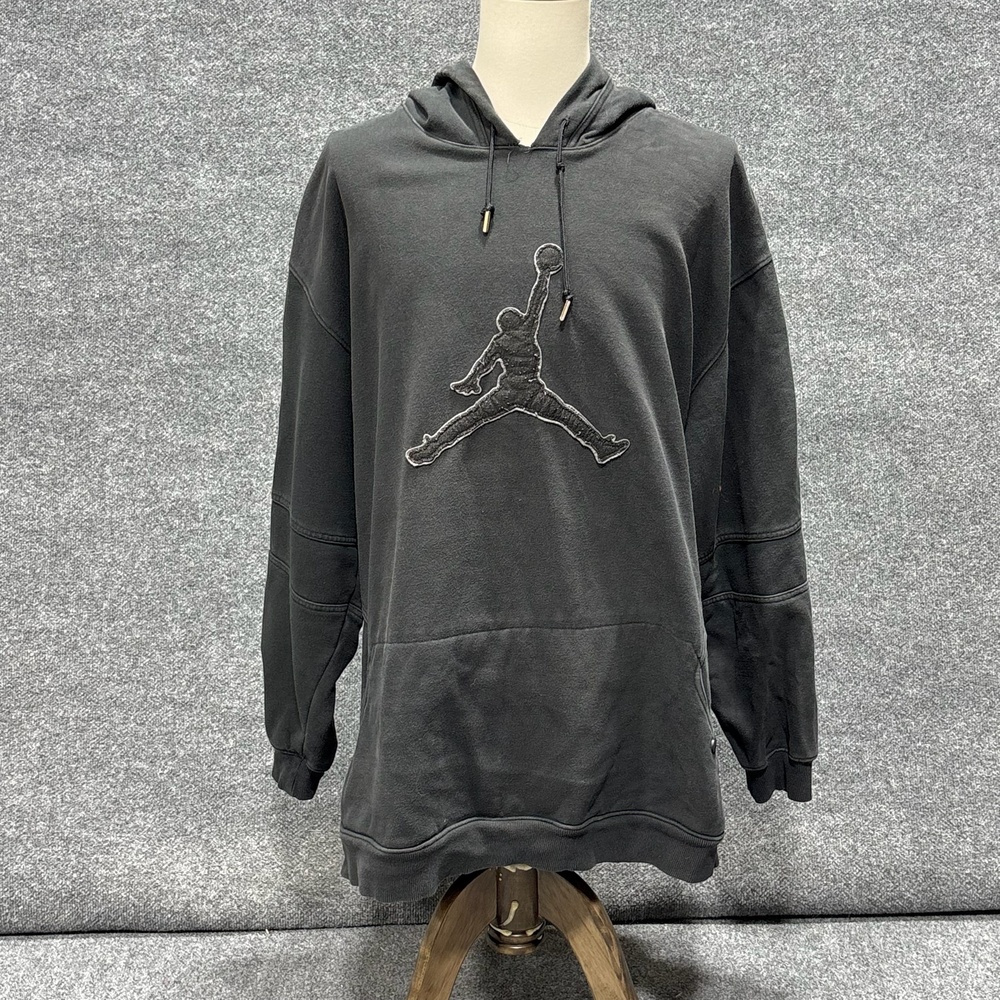 Jordan Hoodie Mens 3XL Black Jumpman Logo Fleece Kangaroo Pocket Sweatshirt